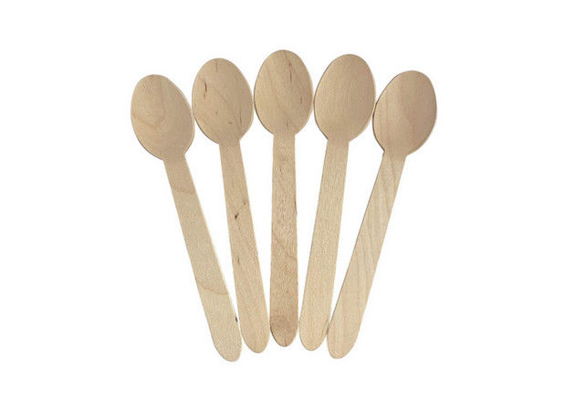 6"  Natural Wooden Utensils Compostable Cutlery Set