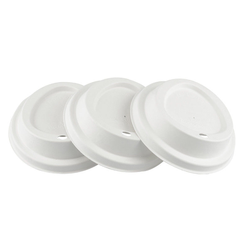 Custom Logo Takeaway Cup Cover Natural Sugarcane Pulp Hot Take Away Single Layer Paper Cup Lid