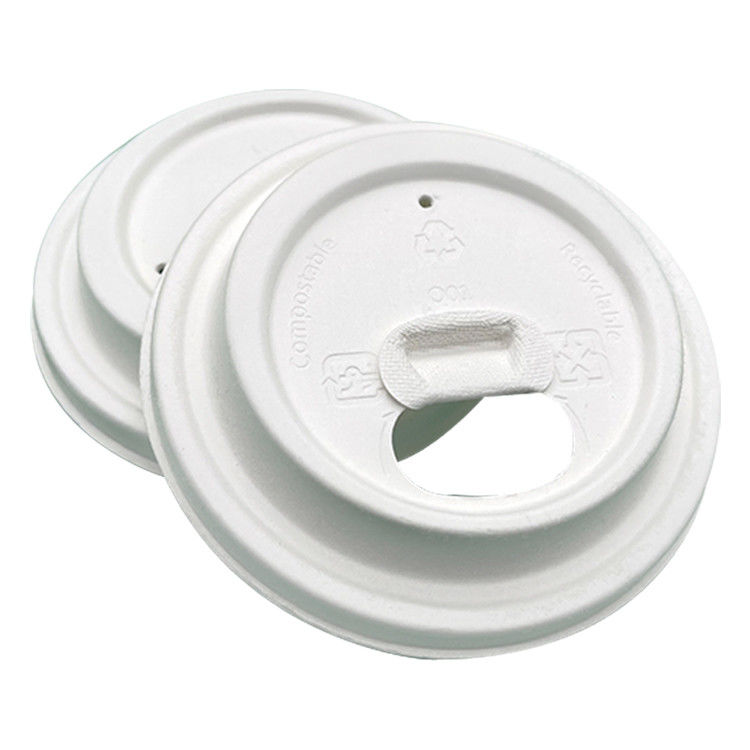 Biodegradable Compostable Eco Sugarcane Bagasse Material Cover Disposable Coffee Cup Lids
