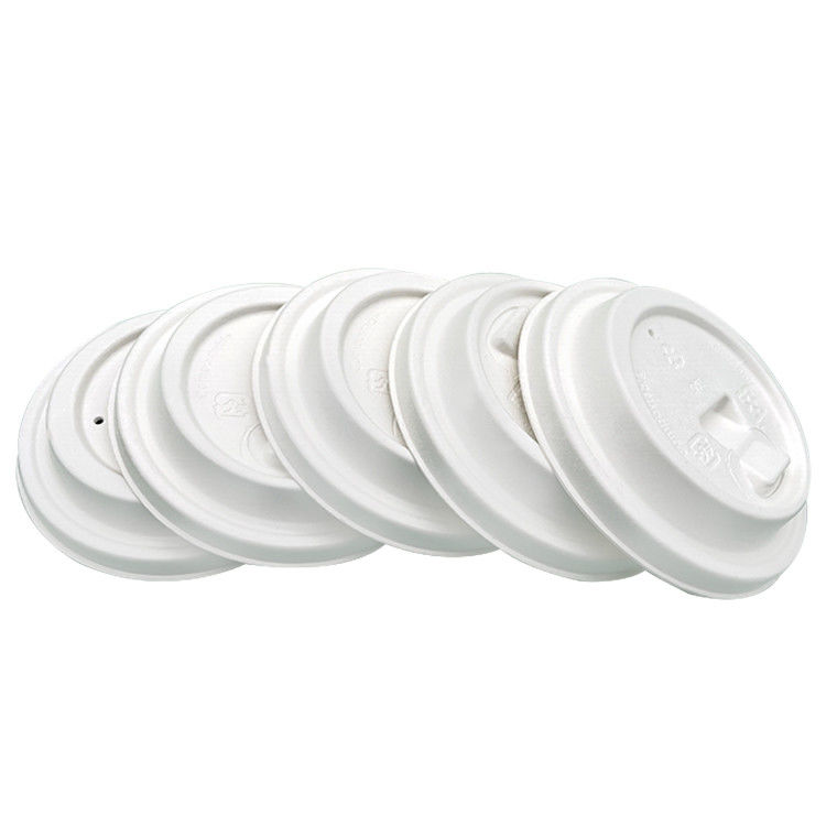 100% Recyclable Sugarcane Bagasse Screw On Lids For 8oz 12oz 16oz Cups