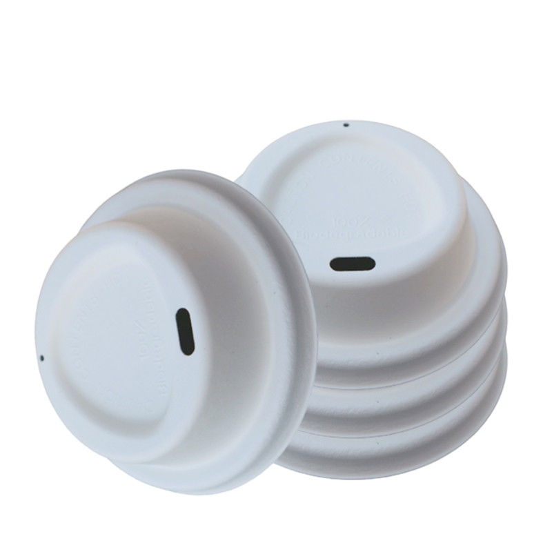80mm Molded Disposable Sugarcane Bagasse Cup Lids