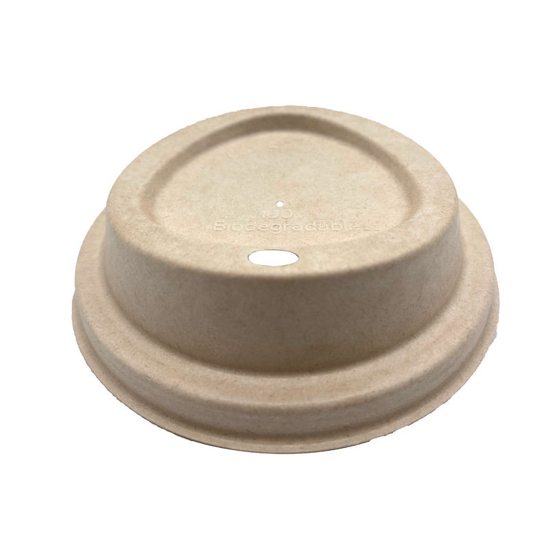 Disposable Sugarcane Cup Lids, White Or Natural, For 8oz 12oz Soft Drink Coffee